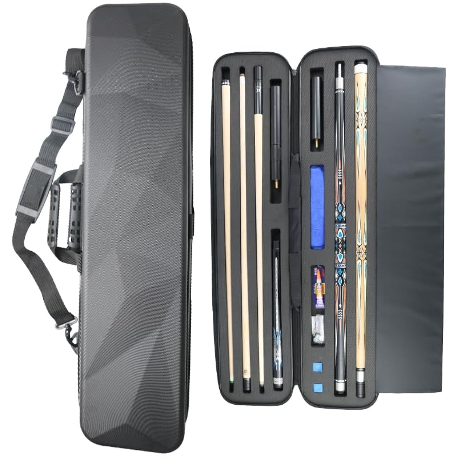 Amazon.com : MangoRun ABS Material Hard Pool Cue Case 2x3 for 1/2